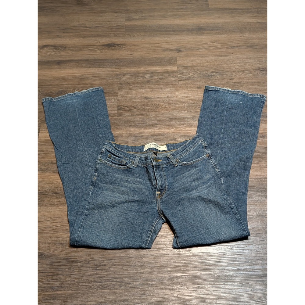 Mossimo Denim Y2K Low Rise Bootcut Jeans Womens 8 Medium Wash Embroidered